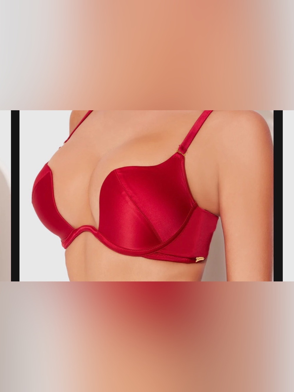 7️⃣4️⃣1️⃣ Frederick's of Hollywood Red Satin Push-Up Bra